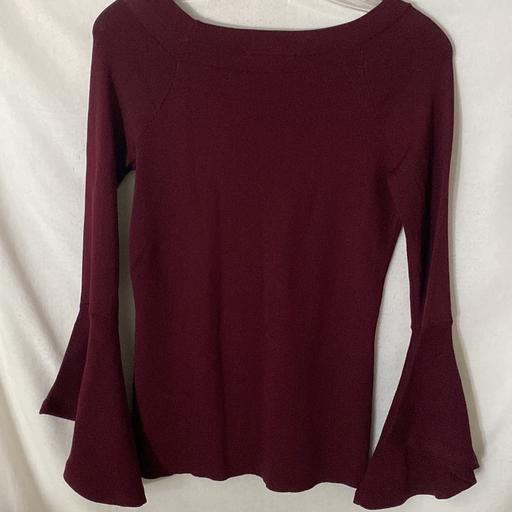 INC bell sleeve, Cabernet Top new w/tags - Picture 2 of 5